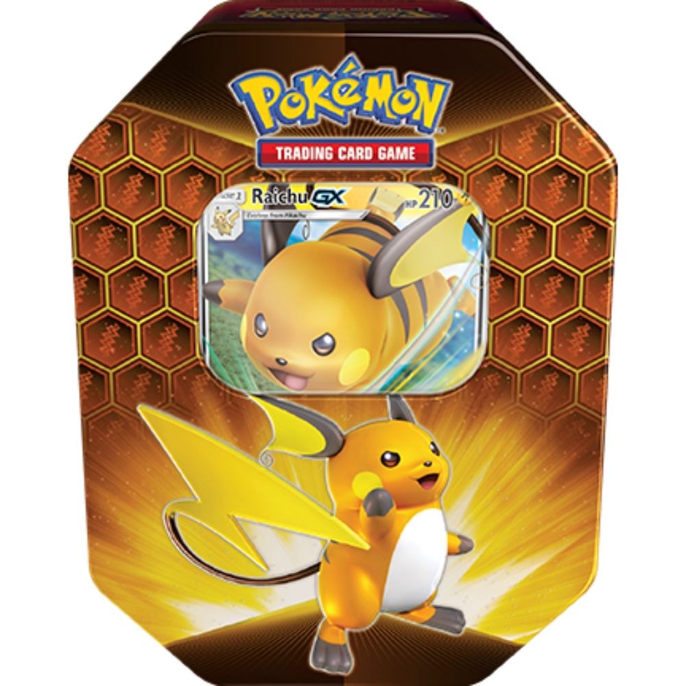 Raichu GX Hidden Fates Tin from Hidden Fates Pokémon card set